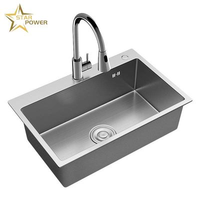 İyi fiyat Ev Mutfağı Paslanmaz Çelik El Lavabo Büyük Tek Havuz çevrimiçi