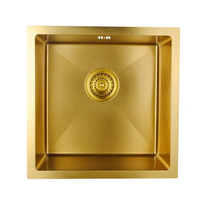 Kalite  Luxury Gold  Toned SUS304 Stainless Steel Square Kitchen Sink with  Efficient Drainage Design fabrika