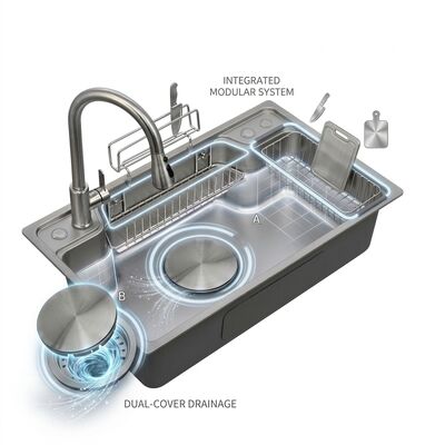 İyi fiyat 30 Inch Farmhouse Apron Front Double Bowl Kitchen Sink 16 Gauge with Grids çevrimiçi