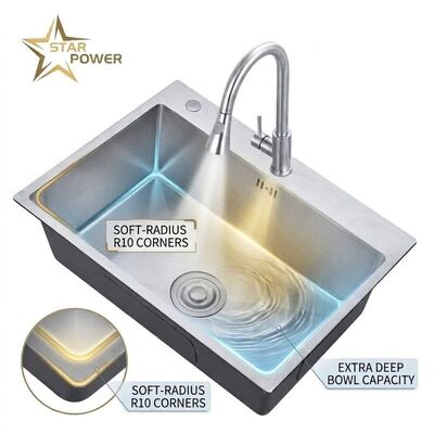 İyi fiyat 25 Inch Laundry Utility Sink SUS304 20 Gauge Deep Basin with Faucet Assembly çevrimiçi