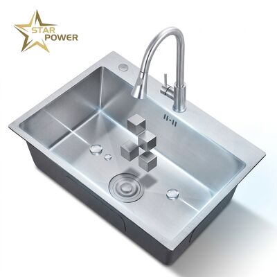 İyi fiyat 24 Inch Undermount Single Bowl Kitchen Sink SUS304 18 Gauge with Nano Coating çevrimiçi
