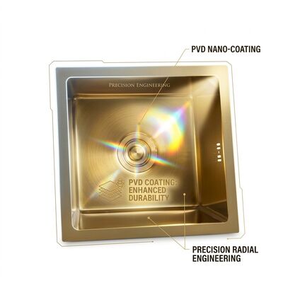 İyi fiyat 22 Inch PVD Gold Undermount Single Bowl Kitchen Sink 16 Gauge with Cutting Board çevrimiçi