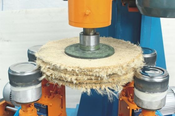 Endüstriyel Yarım Otomatik Paslanmaz Çelik Kaz camlama makinesi Pan Side için İşeyareler Yüzeyi Buffing Makinesi