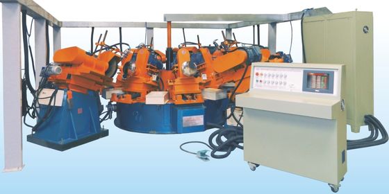 0.37kw Disk Tipi Çok İstasyonlu Otomatik Parlatıcı Metal Eşya / Tencere için Metal Eşya Zımpara Makinesi