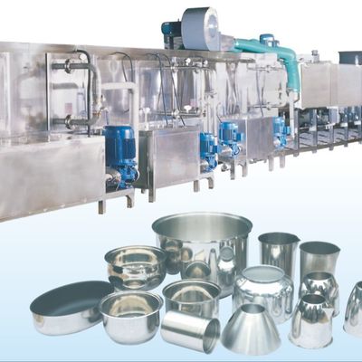 Yüksek hızlı metal eşya yıkama hattı 265kw 2.5t/H yemek eşyaları yıkama ekipmanı iş akışı yumuşak su