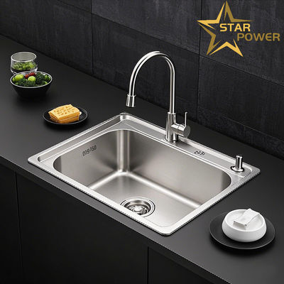 304 Paslanmaz Çelik Tek ve Çift Lavabo Entegre Kalıplandırma Kalınlaştırma ve Derinleştirme Icrease Kablo Çizimi