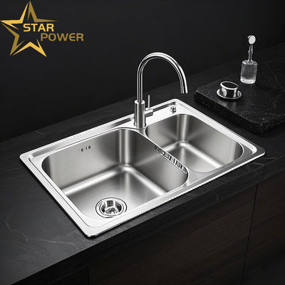 304 Paslanmaz Çelik Tek ve Çift Lavabo Entegre Kalıplandırma Kalınlaştırma ve Derinleştirme Icrease Kablo Çizimi