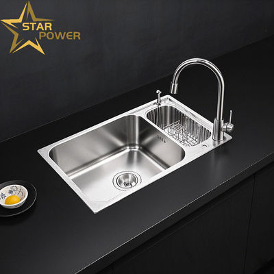 İyi fiyat 304 Kalınlaştırılmış El Yapımı Lavabo Mutfak Eşyaları Yumuşak Yüzey Temizlenmesi Kolay çevrimiçi