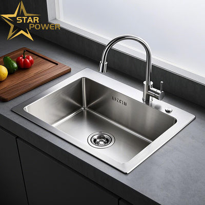 304 Kalınlaştırılmış El Yapımı Lavabo Mutfak Eşyaları Yumuşak Yüzey Temizlenmesi Kolay