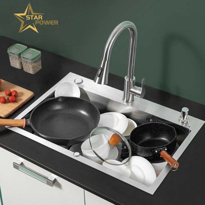 İyi fiyat 304 Mutfak El Lavabo Ticari için Büyük Tek Lavabo çevrimiçi