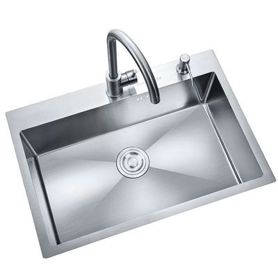 Ev mutfağı için metal paslanmaz çelik el yapımı lavabo