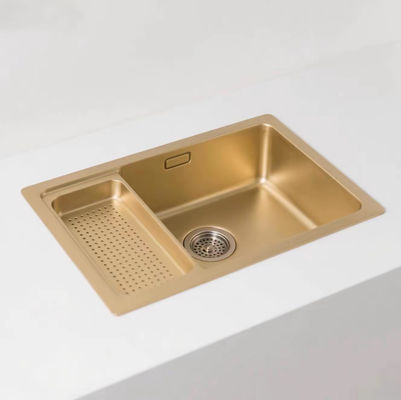 Altın Tonlu SUS304 Paslanmaz Çelik Mutfak Lavabosu