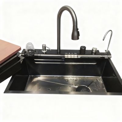 Yüksek Kemerli Musluklu Birinci Sınıf Paslanmaz Çelik Mutfak Evyesi