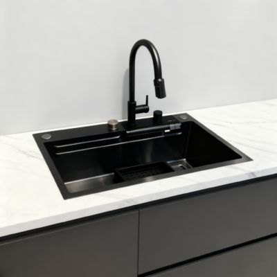 İyi fiyat Fırlatma Montajı / Giriş Mutfak Lavabo Sanatçı Yapımı 304 Paslanmaz Çelik Tek Mutfak Lavabo - El ile cilalanmış fırçalı bitiş çevrimiçi