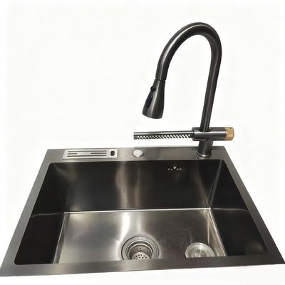 Artisan-Crafted PVD Vacuum-Plated Handmade Stainless Steel Single/Double Bowl