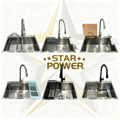 Artisan-Crafted PVD Vacuum-Plated Handmade Stainless Steel Single/Double Bowl