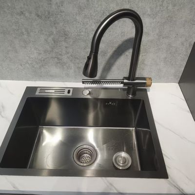 İyi fiyat Çift Adımlı Entegre Tasarım ve Gıda Sınıfı 304/316 Paslanmaz Çelikli El Yapımı Paslanmaz Çelik Mutfak Lavabosu çevrimiçi