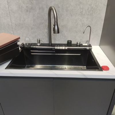 İyi fiyat El yapımı paslanmaz çelik mutfak lavabosu elektrolitik cilalama ve gümüş iyonlu antibakteriyel gıda sınıfı 304/316 ve derinleştirilmiş kase (≥25cm) çevrimiçi