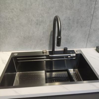 İyi fiyat Nano polimer hidrofilik antibakteriyel kaplama ve derinleştirilmiş kase ile el yapımı paslanmaz çelik mutfak lavabo 250-300mm çevrimiçi