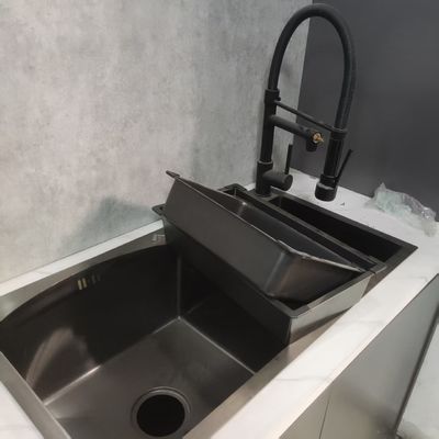 İyi fiyat El yapımı Biyonik Lotus Yaprağı Etkisi Nano Oleophobic Tek/Çifte kase lavabo çevrimiçi
