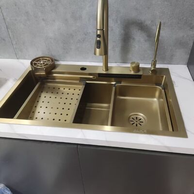 İyi fiyat R10 Yuvarlak Köşesi Ölü Sonsuz 304/316 Paslanmaz Çelik El Yapımı Mutfak Lavabosu derinleştirilmiş kase ve gürültüyü azaltan şok yastıkları ile çevrimiçi