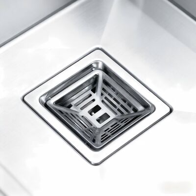 Modern Mutfaklar için 304 Paslanmaz Çelikten Orijinal Fırçalanmış Yüzey El Yapımı Çift Gözlü Evye