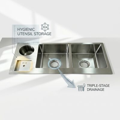 İyi fiyat Alt Dağ Mutfak Lavabo 18 Ölçüm 304 SS Tek kase mutfak lavabo kromlu Alt Dağ 1000 mm 300 mm Ekstra Derin Lavabo Kişisel Lavabo Derinliği Mümkün Kişisel Çelik Ölçüm Mümkün çevrimiçi