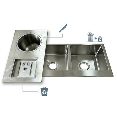 İyi fiyat Gömme / Tezgah Altı Mutfak Evyesi 304 Paslanmaz Çelik Ana & Yardımcı Hazneli Mutfak Evyesi Gunmetal PVD Gömme Montaj 600mm 9 İnç Derin Hazne | Özel Hazne Derinliği Mevcut | Özel Çelik Kalınlığı Mevcut çevrimiçi