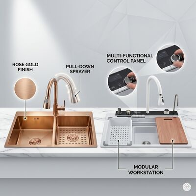 İyi fiyat Petek Nano Kaplama Çizilmeye Dayanıklı Kolay Temizlenebilir 316 Paslanmaz Çelik Mutfak Lavabo Çift Kase 900mm 250mm Derin çevrimiçi