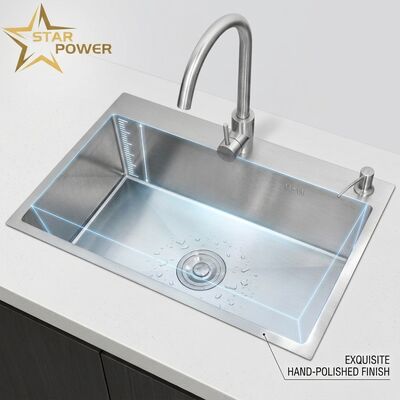 İyi fiyat 316 Paslanmaz Çelik Ana ve Yardımcı Lavabo Altın Tonlu Gömme Montaj 800mm 300mm Ekstra Derin Lavabo çevrimiçi