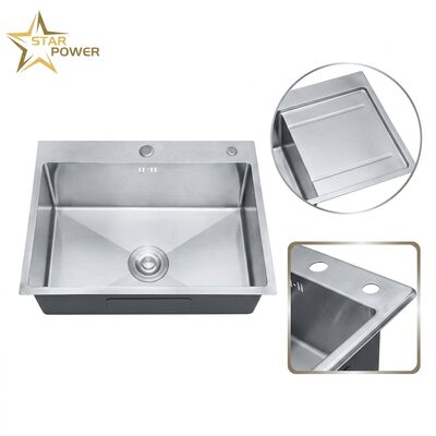 İyi fiyat Fırçalı 304 Paslanmaz Çelik Çamaşırhane Kullanımlı Mutfak Lavabosu 25x22 Inç, Derin Havza, Dahili Çöp Taşıma Tasarımı çevrimiçi
