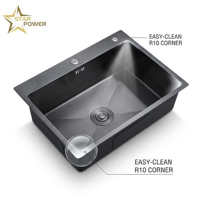İyi fiyat 16 Gauge 304 Stainless Steel Double Bowl Kitchen Sink Drop-in 33x22 Inch 9 Inch Deep Basin Brushed Finish çevrimiçi