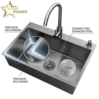 İyi fiyat Round 15 Inch Bar Prep Sink SUS304 Handmade 22 Gauge Single Bowl Undermount online