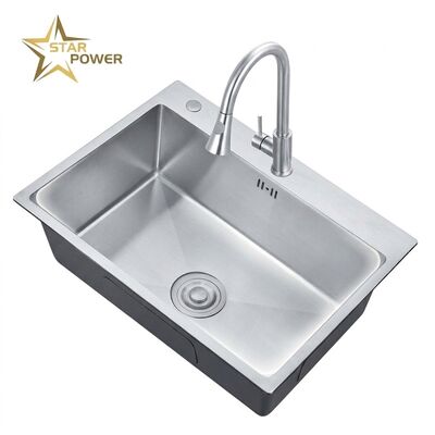 İyi fiyat Nano 25x22 Drop-In Kitchen Sink SUS304 Antibacterial Single Bowl 18 Gauge çevrimiçi