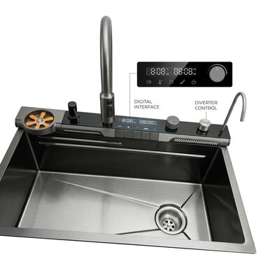 İyi fiyat RV 24 Inch Drop-In Kitchen Sink SUS304 with Tempered Glass Cover Single Bowl çevrimiçi