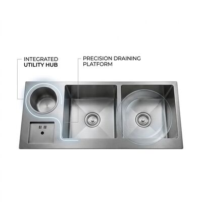 İyi fiyat Farmhouse 28x19 Workstation Kitchen Sink SUS304 16 Gauge with Cutting Board çevrimiçi