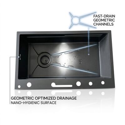 İyi fiyat Undermount 33x22 Handmade Double Bowl Kitchen Sink SUS304 60/40 Split 18 Gauge çevrimiçi