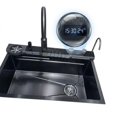İyi fiyat 24 Inch Handmade Single Bowl Undermount Kitchen Sink 16 Gauge Gunmetal PVD çevrimiçi