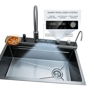 İyi fiyat 26 Inch RV Camper Van Single Bowl Sink SUS304 20 Gauge with Foldable Faucet online