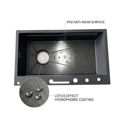 İyi fiyat 33 Inch Undermount Double Bowl Kitchen Sink 16 Gauge with Soap Dispenser SUS304 çevrimiçi