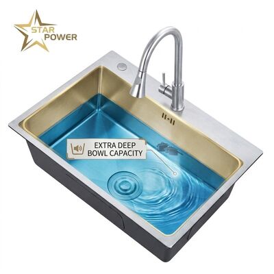 İyi fiyat 20 Inch Bar Prep Undermount Single Bowl Kitchen Sink 18 Gauge Nano Black Coating çevrimiçi